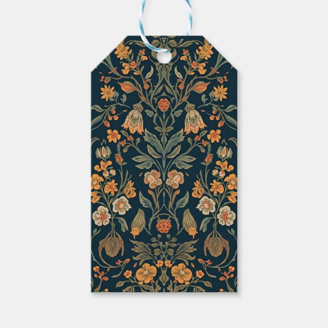 William Morris antikes Honeysuckle-Blumenmuster Geschenkanhänger (Vorderseite)