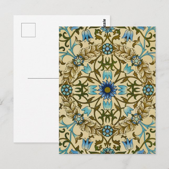 William Morris - Antique 1873 Vine & Blume Muster Postkarte (Vorne/Hinten)