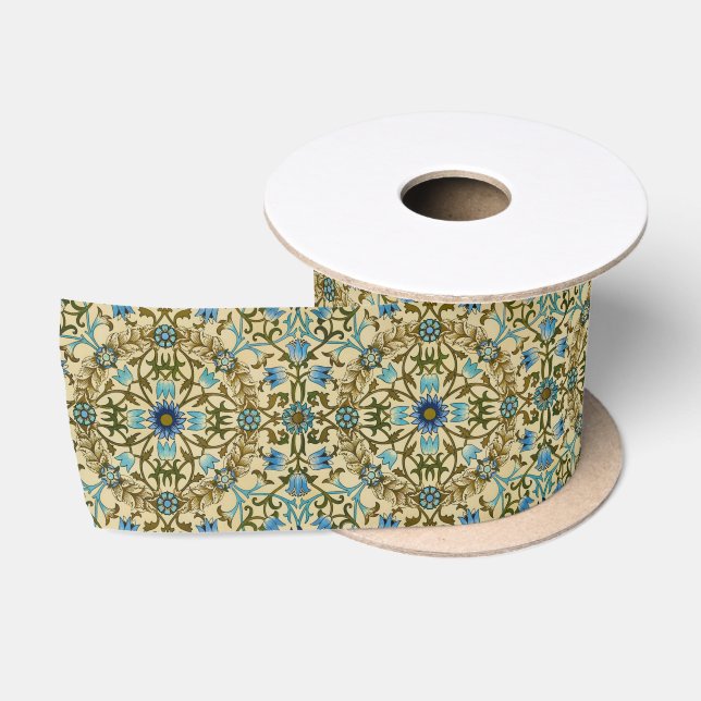 William Morris - Antique 1873 Vine & Blume Muster Satinband (Spule)