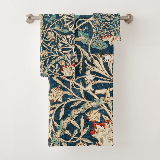 William Morris Antique Honeysuckle Floral Badhandtuch Set (Insitu)