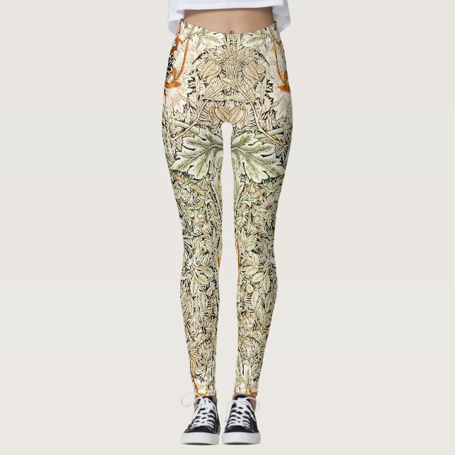 William Morris Antique Honeysuckle Floral Classic Leggings (Vorderseite)