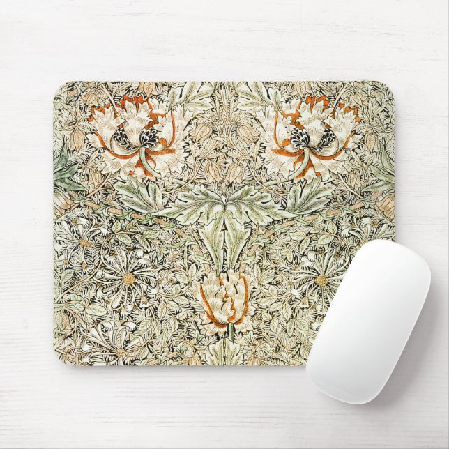William Morris Antique Honeysuckle Floral Classic Mousepad (Mit Mouse)