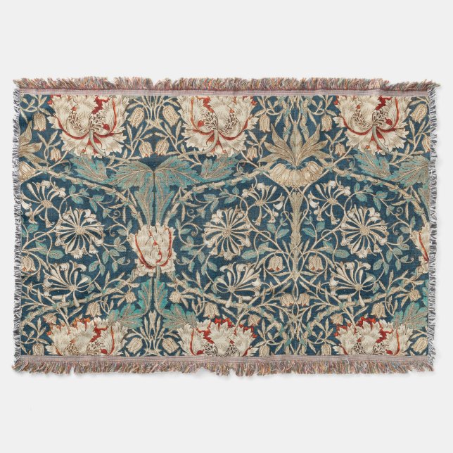 William Morris Antique Honeysuckle Floral Decke (Vorderseite)