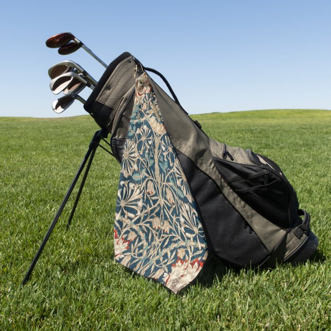 William Morris Antique Honeysuckle Floral Golfhandtuch (Gras)