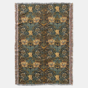 William Morris Antique Honeysuckle Floral Pattern Decke