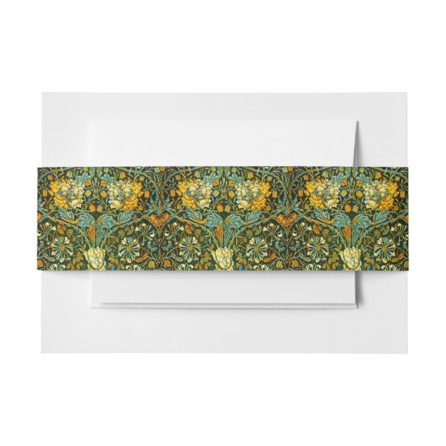 William Morris Antique Honeysuckle Floral Pattern Einladungsbanderole (Vorderseite Beispiel)