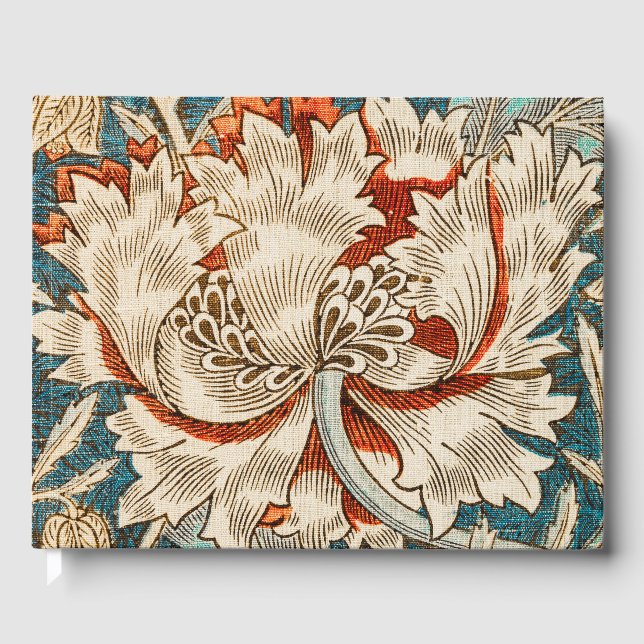 William Morris Antique Honeysuckle Floral Pattern Gästebuch (Vorderseite)