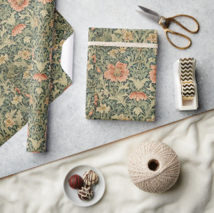 William Morris Antique Honeysuckle Floral Pattern Geschenkpapier