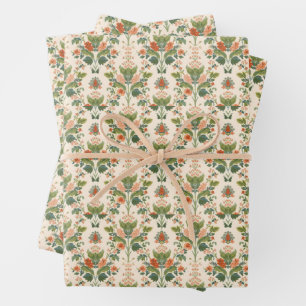William Morris Antique Honeysuckle Floral Pattern Geschenkpapier Set