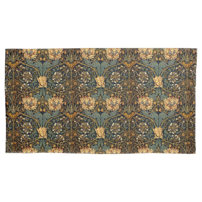 William Morris Antique Honeysuckle Floral Pattern Kissenbezug (Vorderseite)