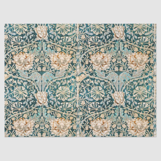 William Morris Antique Honeysuckle Floral Pattern Seidenpapier (Vorderseite)