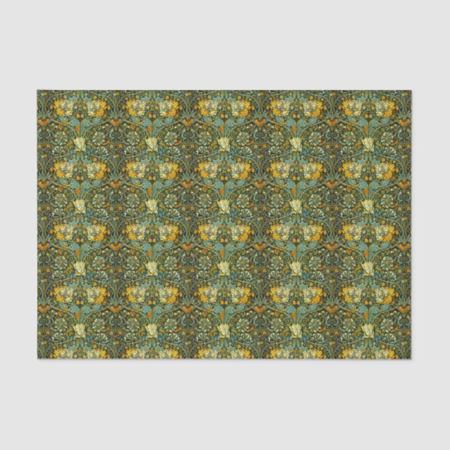 William Morris Antique Honeysuckle Floral Pattern Seidenpapier (Vorderseite)