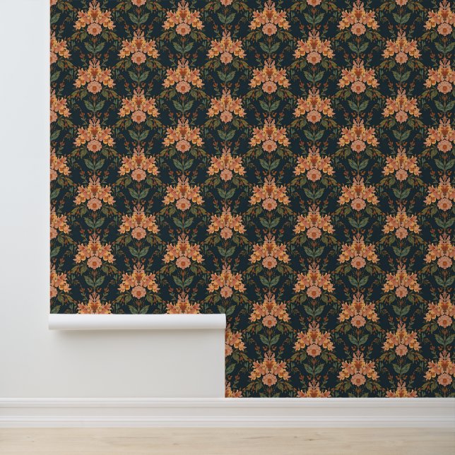 William Morris Antique Honeysuckle Floral Pattern Tapete (Anwendung)