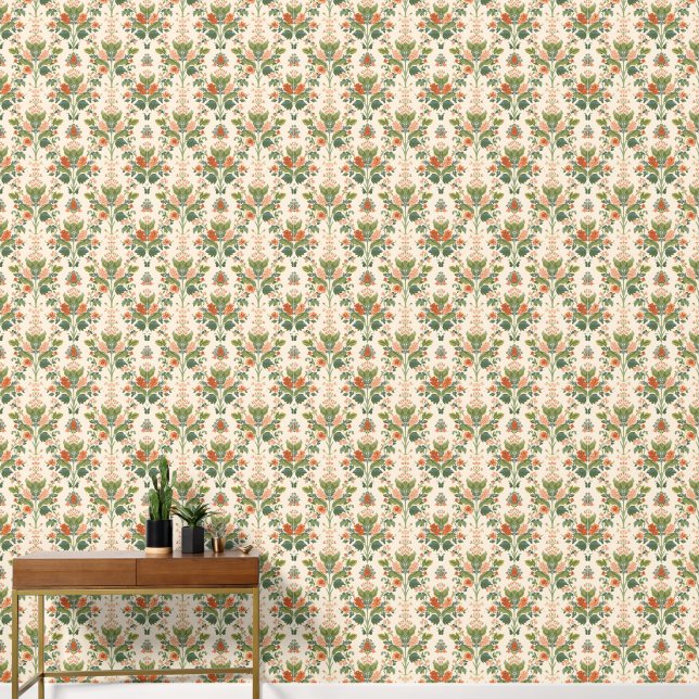 William Morris Antique Honeysuckle Floral Pattern Tapete (Hausflur)