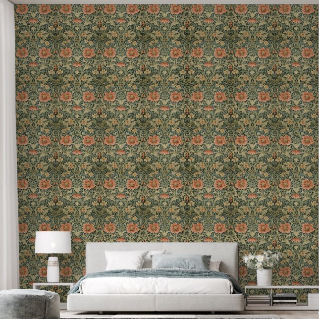 William Morris Antique Honeysuckle Floral Pattern Tapete (Schlafzimmer)