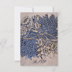 William Morris Antwortkarten für quadratische Einl RSVP Karte