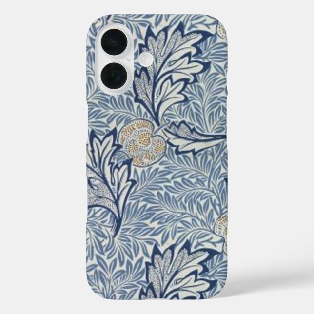William Morris Apple Blume Floral Design iPhone 16 Hülle (Rückseite)