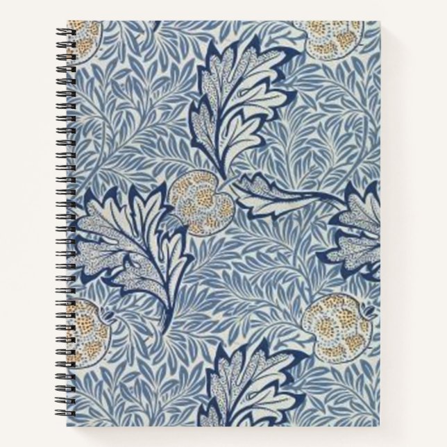 William Morris Apple Blume Floral Design Notizbuch (Vorderseite)