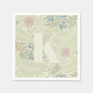 William Morris Aquamarin Blue & Pink Larkspur Must Serviette