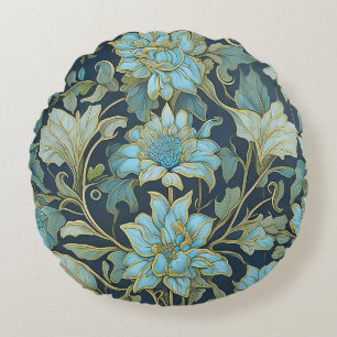 William Morris Aquamarine Blume Rundes Kissen