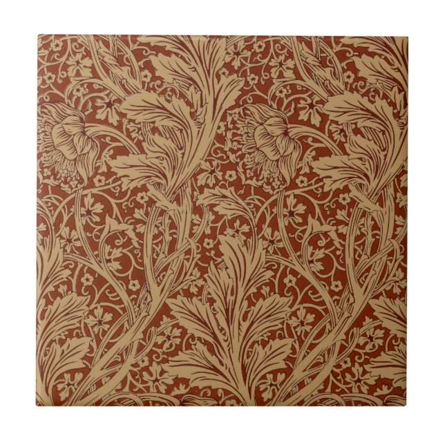 William Morris Arcadia Floral Garden Blume Fliese (Vorderseite)