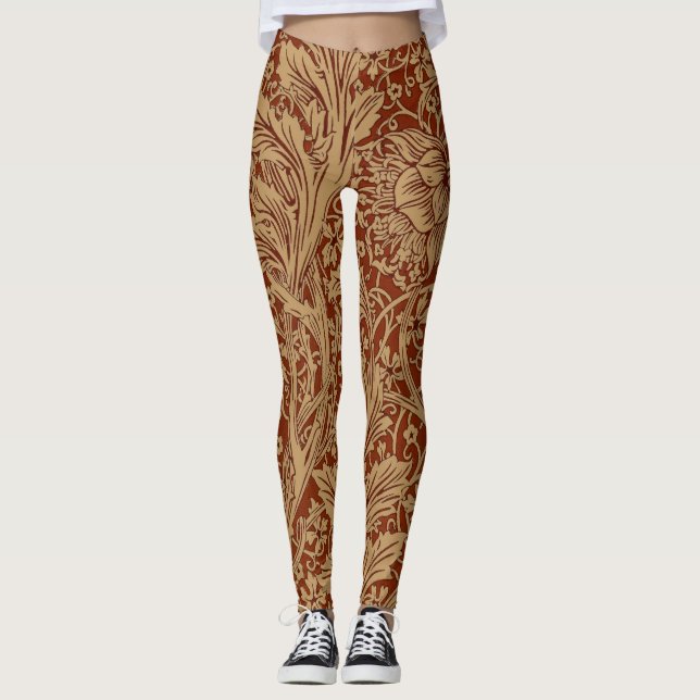William Morris Arcadia Floral Garden Blume Leggings (Vorderseite)