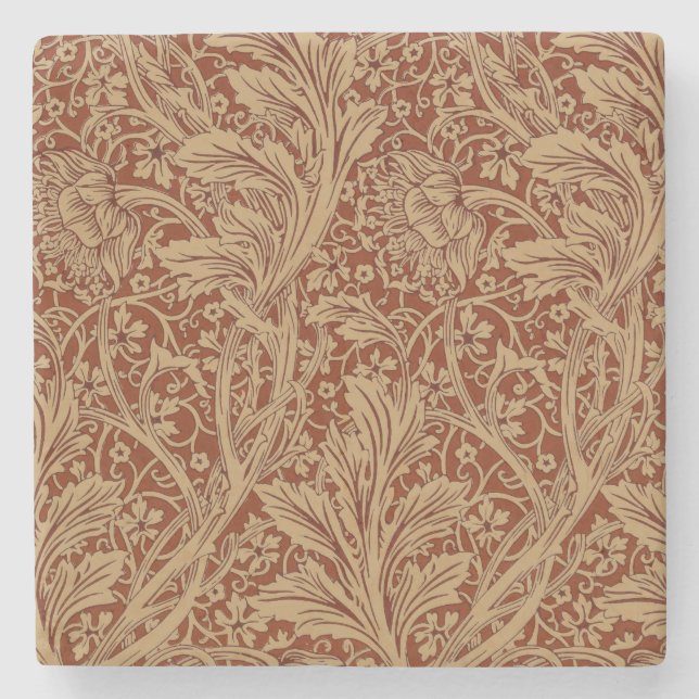 William Morris Arcadia Floral Garden Blume Steinuntersetzer (Vorderseite)