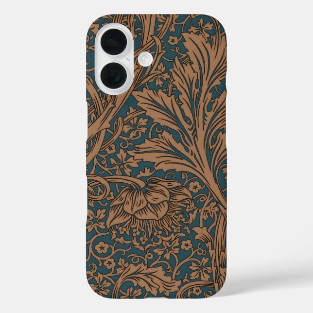 William Morris Arcadia Floral Pattern Classic iPhone 16 Hülle (Rückseite)