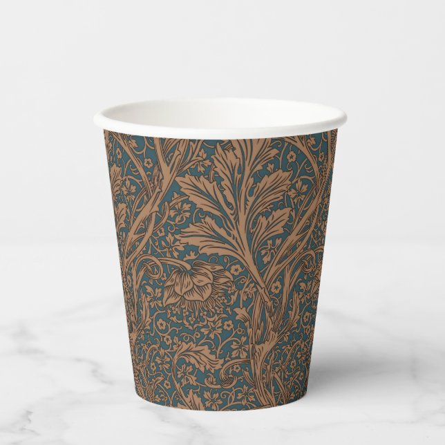 William Morris Arcadia Floral Pattern Classic Pappbecher (Vorderseite)