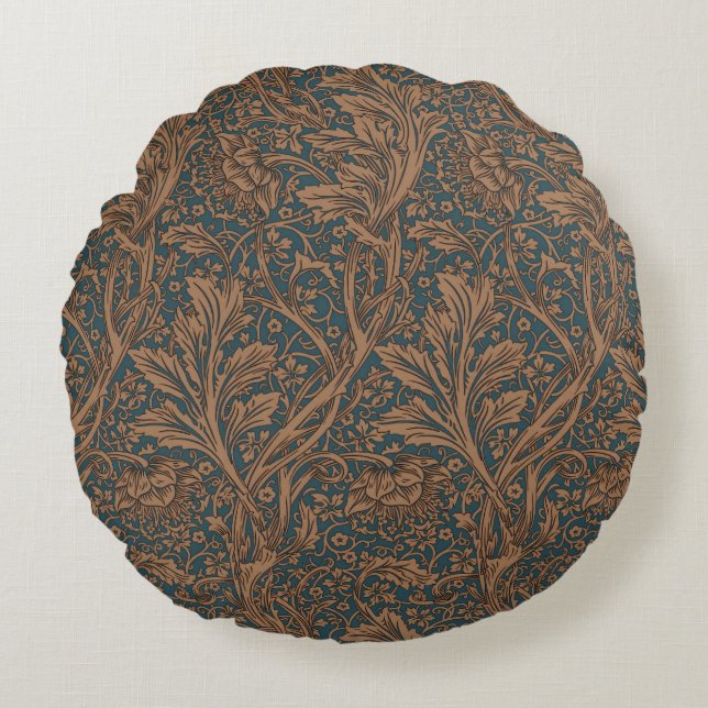 William Morris Arcadia Floral Pattern Classic Rundes Kissen (Vorderseite)