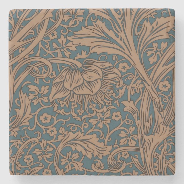 William Morris Arcadia Floral Pattern Classic Steinuntersetzer (Vorderseite)