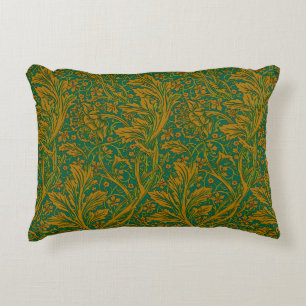 William Morris Arcadia Floral Pattern Green Golden Dekokissen