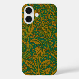 William Morris Arcadia Floral Pattern Green Golden iPhone 16 Hülle