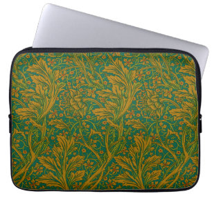 William Morris Arcadia Floral Pattern Green Golden Laptopschutzhülle