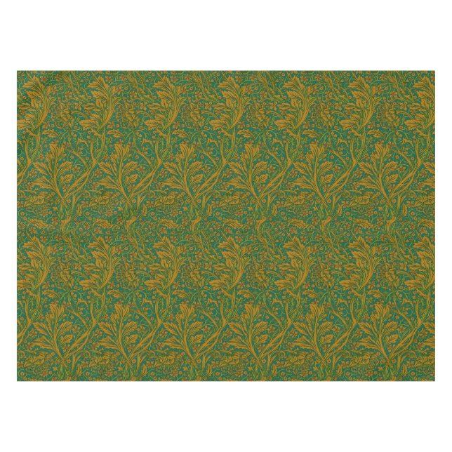 William Morris Arcadia Floral Pattern Green Golden Tischdecke (Vorderseite (Horizontal))
