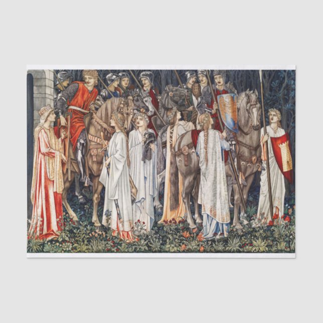 William Morris Arming & Abfahrt der Ritter  Seidenpapier (Vorderseite)