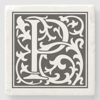 William Morris Art Anfangsbuchstabe P Steinuntersetzer