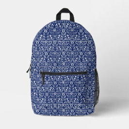 William Morris Art Blue Backpack Bedruckter Rucksack