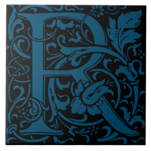 William Morris Art Nouveau Alphabet-Blatt Buchstab Fliese