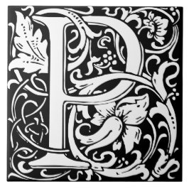 William Morris Art Nouveau Alphabet Leaf Brief P Fliese