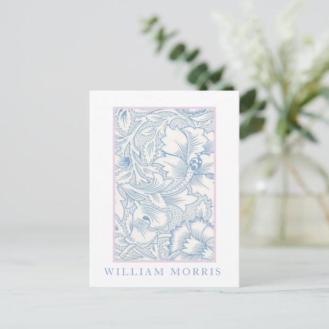 William Morris - Art Nouveau Blue Acanthus Postkarte (Stehend Vorderseite)
