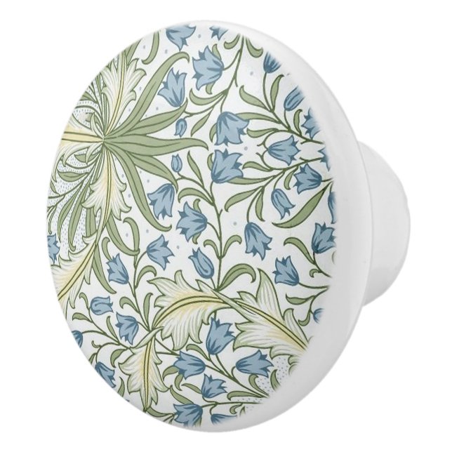 William Morris - Art Nouveau Blue Bellflowers Keramikknauf (Rechts)