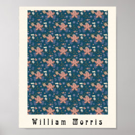 William Morris Art Nouveau Blume Design Blau Poster
