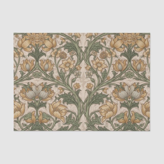 William Morris  Art Nouveau Floral foliage Pattern Seidenpapier (Vorderseite)