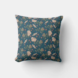 William Morris Art nouveau floral tendries blue Kissen