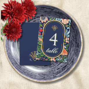 William Morris Art Nouveau Hochzeitstisch Nummer Dankeskarte