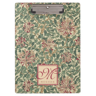 William Morris - Art Nouveau Honeysuckle & Blätter Klemmbrett