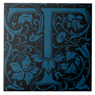 William Morris Art Nouveau Initialen Ranken Buchst Fliese
