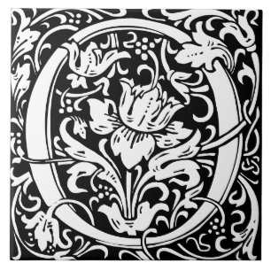 William Morris Art Nouveau Mit Monogramm Letter O Fliese