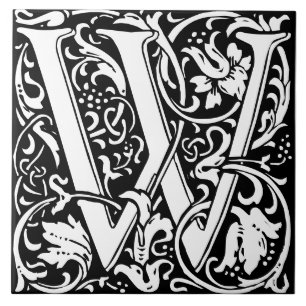 William Morris Art Nouveau Mit Monogramm Letter W Fliese